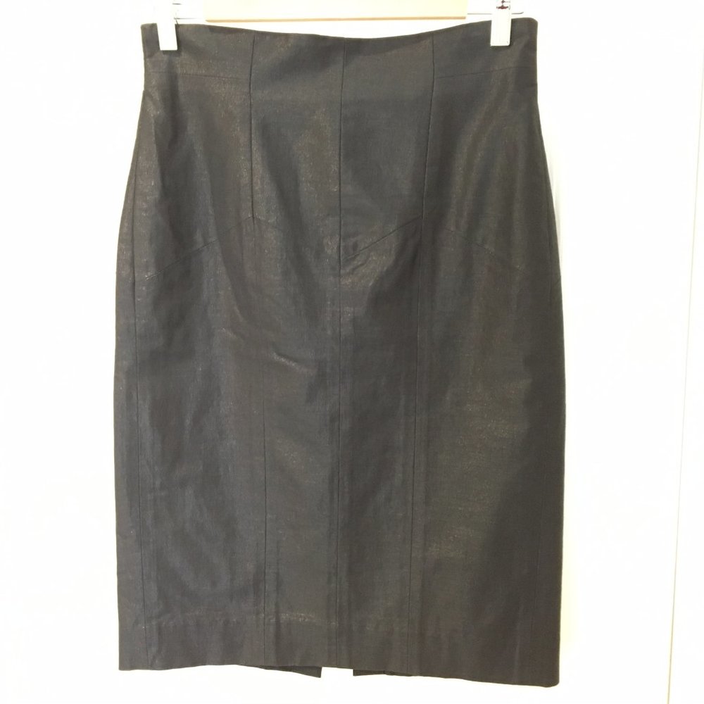 Black shimmer sculpted skirt, US8